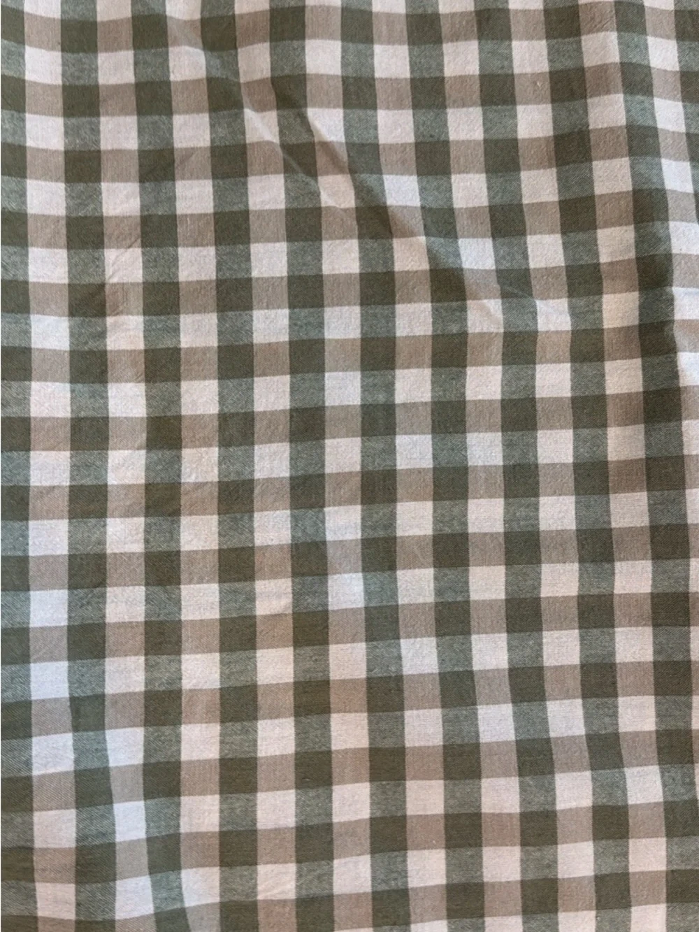 Green Gingham square pillow shams with 2 green cylindrical pillows